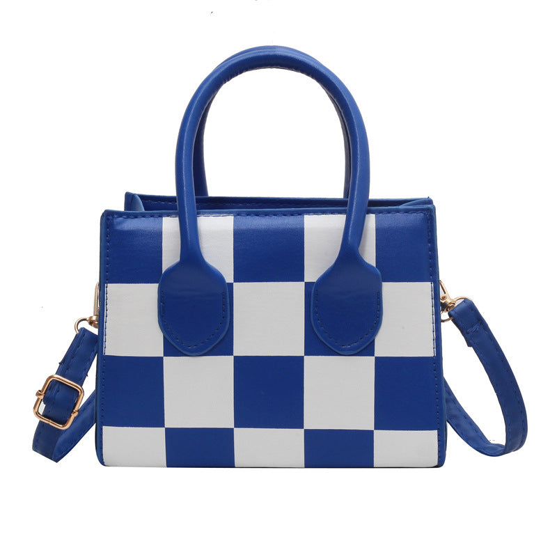 Wholesale chessboard stitching plaid contrasting color small square armpit PU handbag